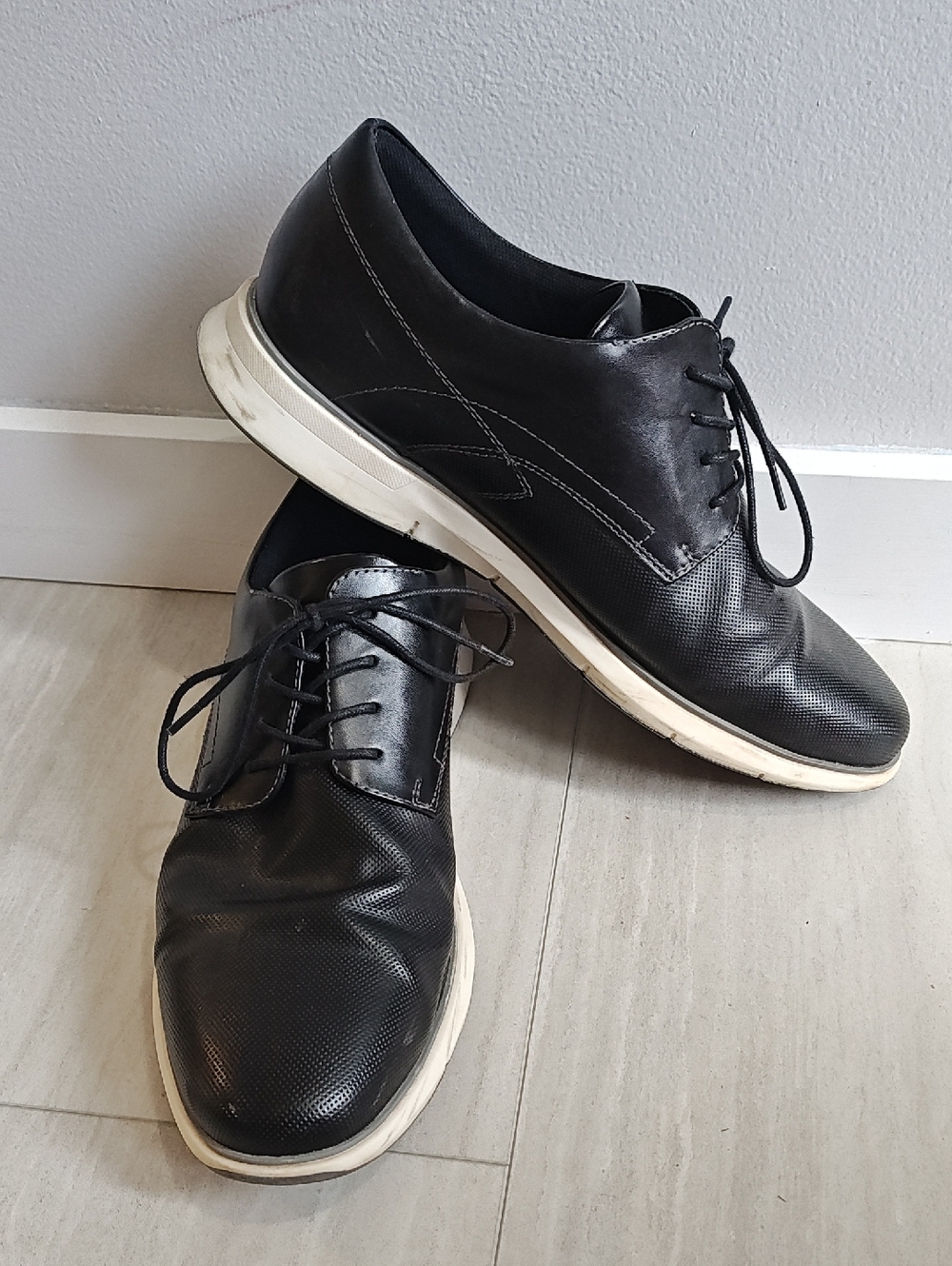 Men's  St. John's Bay Canton Black Lace-Up Oxford Dress Sneakers Sz 13
